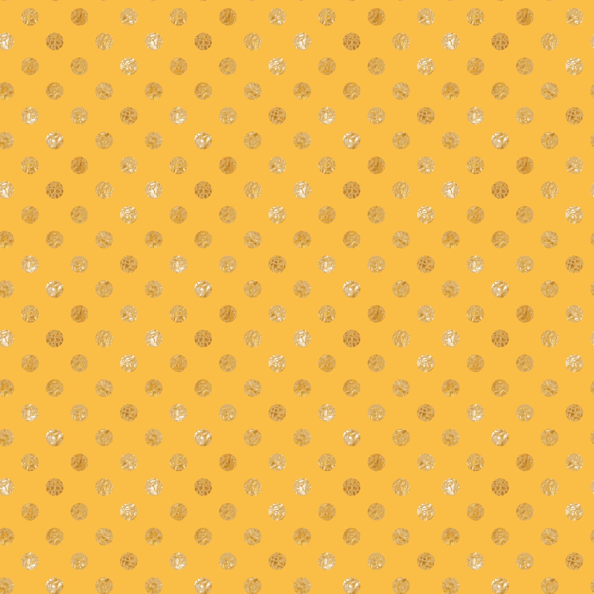 golden yellow, polka dots, circular patterns, metallic accents, geometric design,, fabric panel, celebration theme, gold foil, dotted pattern, bright yellow, shimmery dots, repeating motifs, cheerful mood, festive fabric, cotton material, small circles, uniform spacing, party theme, decorative dots