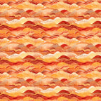desert sunrise, mountain landscape, layered hills, warm orange, deep red, golden yellow, coral pink, flowing waves, geometric pattern,, fabric panel, sunset colors, southwestern style, nature inspired, rolling terrain, warm tones, artistic mountains, desert theme, landscape design, repeating pattern
