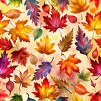 autumn leaves, fall foliage, watercolor leaves, red leaves, orange leaves, yellow leaves, purple leaves, burgundy, burnt orange, golden yellow, deep red, forest green, cream background, nature themed, seasonal, autumn themed, leaf pattern, maple leaves, oak leaves, botanical, whimsical, artistic, hand painted style, fall colors, harvest season, autumn palette, nature lover, cozy fall, transitional style