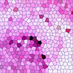 pink, magenta, fuchsia, lavender, pale pink, mosaic pattern, stained glass effect, geometric design, polygonal shapes, irregular cells, heart shape, love theme, romantic motif,, fabric panel, contemporary art style, modern aesthetic, valentine theme, crafting material, patchwork suitable