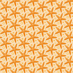 orange, peach, cream, starfish, sea stars, nautical pattern, ocean theme, beach motif, summer fabric, marine life, coastal design,, fabric panel, repeating pattern, tropical vibes, seaside elements, warm tones, aquatic creatures, geometric stars, vacation theme