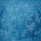 blue, vintage, distressed texture, floral motifs, ornate scrollwork, decorative flourishes, botanical elements, weathered appearance, monochromatic,, fabric panel, damask pattern, elegant swirls, antique style, farmhouse aesthetic, textured background, intricate details, romantic florals