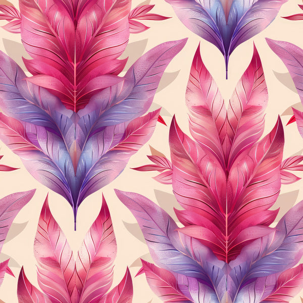 hot pink, magenta, deep pink, coral pink, purple, lavender, blue-purple, gradient, ombre, floral, botanical, feathered flowers, stylized flowers, modern floral, elegant, whimsical, nature, spring, summer, feminine, dreamy, gradient petals, layered petals, detailed florals, soft colors, pastel blend, artistic, decorative, vibrant florals