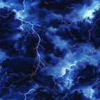 deep blue, navy blue, electric blue, lightning bolts, thunderstorm, storm clouds, dramatic sky, weather pattern,, fabric panel, stormy atmosphere, electrical discharge, jagged lines, moody lighting, tempest, storm system, meteorological, turbulent clouds, electric energy, atmospheric drama