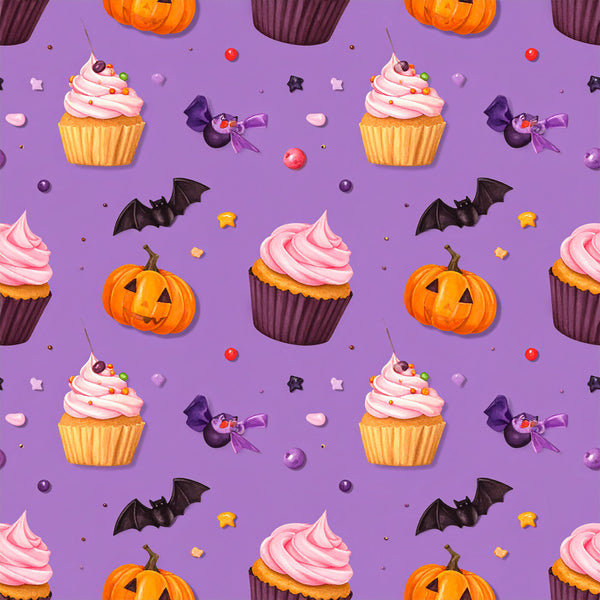 halloween, purple, orange, pink, candy, cupcakes, bats, jack-o-lantern, pumpkins, festive, whimsical, playful, children, kids, autumn, fall, spooky, trick-or-treat, holiday, candy corn, stars, bows, ribbons, nursery, playroom, kids room, fun, vibrant, bright