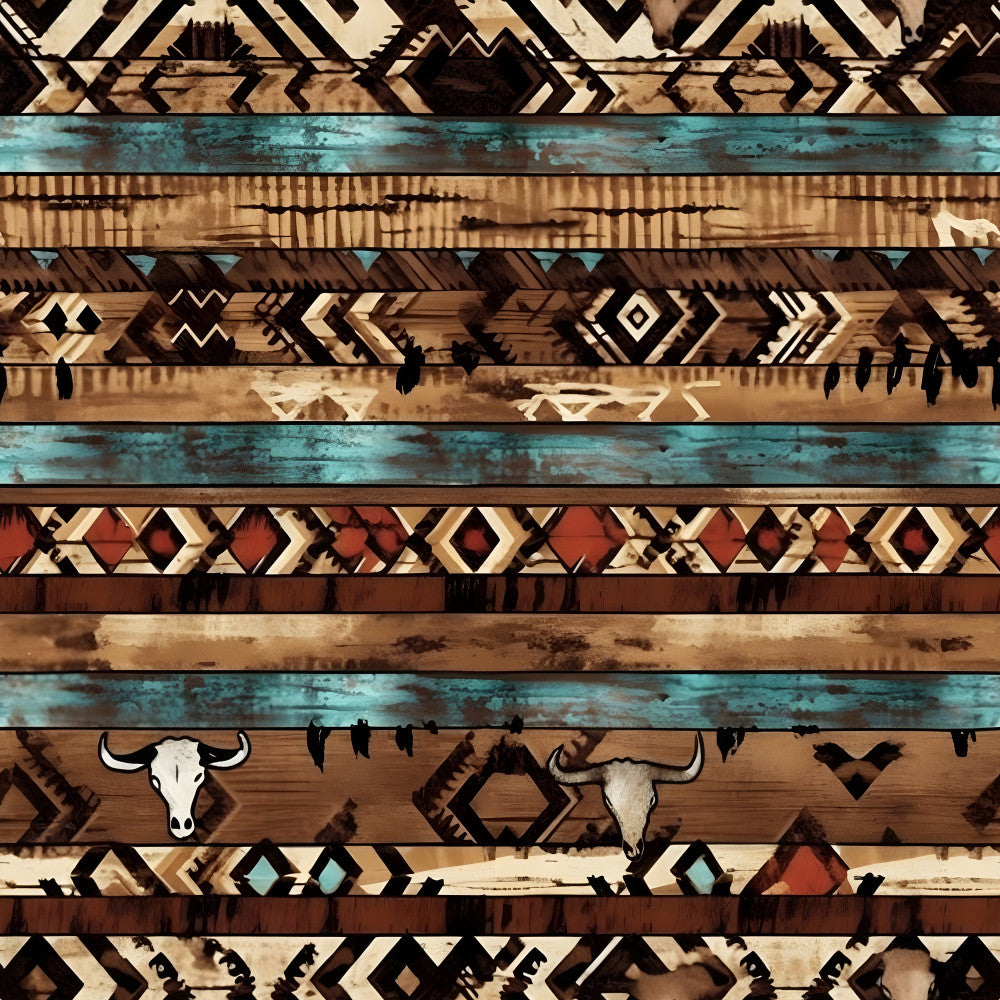 turquoise, rust orange, cream, brown, tan, black, southwestern, geometric, striped, tribal, native american, aztec, animal, bull skulls, feathers, arrows, chevron, diamond pattern, rustic, bohemian, farmhouse, western, ranch, desert, earthy, vintage, distressed wood, boho, ethnic, cultural
