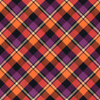 halloween, gingham, stripes, plaid, orange, purple, black, coral, diagonal pattern, chevron, geometric,, fabric panel, autumn colors, halloween colors, checkered, tartan style, seasonal, spooky colors, diamond pattern
