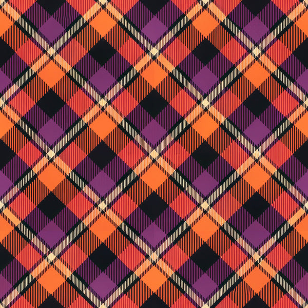 halloween, gingham, stripes, plaid, orange, purple, black, coral, diagonal pattern, chevron, geometric,, fabric panel, autumn colors, halloween colors, checkered, tartan style, seasonal, spooky colors, diamond pattern