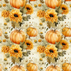 autumn floral, pumpkin orange, golden yellow, cream, sage green, sunflowers, pumpkins, fall harvest, botanical, nature, rustic, farmhouse, cottage core, thanksgiving, autumn, fall, harvest season, garden flowers, seasonal, warm tones, earthy colors, traditional, vintage inspired, country style, dried flowers, botanical illustration