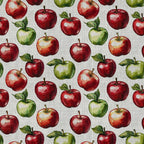 red apples, green apples, apple orchard, fruit pattern, botanical, nature, farmhouse, rustic, harvest, autumn, fall, kitchen, home decor, traditional, classic, crisp red, forest green, cream background, sweet, orchard theme, produce, vintage style, country, cottage core, food theme, natural, organic, decorative, cheerful, bright
