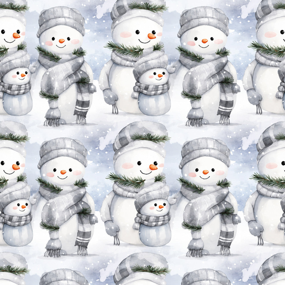white, gray, grey, soft gray, charcoal gray, orange, black, winter, christmas, holiday, snowman, snowmen, whimsical, cute, cheerful, playful, children, kids room, nursery, baby, plaid, checkered, striped scarf, festive, snow, snowy, family, togetherness, cold weather, seasonal
