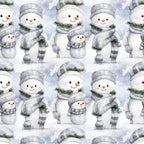 white, gray, grey, soft gray, charcoal gray, orange, black, winter, christmas, holiday, snowman, snowmen, whimsical, cute, cheerful, playful, children, kids room, nursery, baby, plaid, checkered, striped scarf, festive, snow, snowy, family, togetherness, cold weather, seasonal