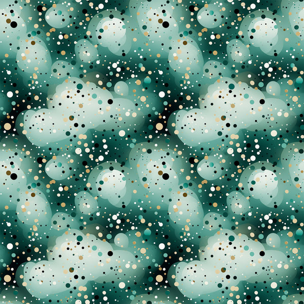 green, teal, sage, cream, beige, black, white, confetti, dots, circles, scattered pattern, abstract, modern, geometric,, fabric panel, contemporary, playful, bubble pattern, speckled design, mint green, forest green