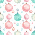 pastel pink, dusty rose, mint green, sage green, pale blue, soft turquoise, cream, watercolor, ornaments, christmas baubles, holiday, festive, whimsical, elegant, modern, vintage, nursery, baby, children's, playroom, kids room, decorative spheres, shiny baubles, metallic accents, seasonal, winter, celebration, soft colors, gentle, delicate