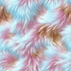 fluffy fur, pastel colors, light blue, soft pink, cream, brown, swirled pattern, flowing texture, luxurious fur,, fabric panel, dreamy aesthetic, soft pastels, fur texture, rainbow pastels, whimsical design, cotton fabric, crafting material, gentle swirls, plush appearance