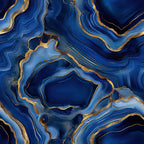 royal blue, gold, navy blue, sapphire blue, agate pattern, geode design, marbled swirls, flowing lines, gilded edges, mineral formation, abstract art, luxurious, elegant, fluid movement,, fabric panel, natural stone, crystalline structure, organic shapes, metallic accents