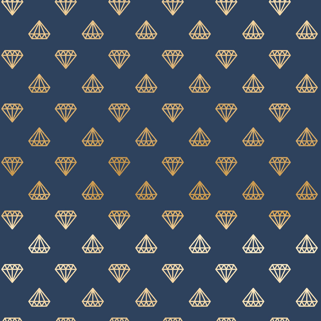 navy blue, gold, geometric diamonds, celebration pattern,, fabric panel, repeating motifs, luxury aesthetic, elegant design, geometric shapes, metallic accents, sophisticated palette, structured pattern, faceted gems, orderly arrangement, premium fabric, craft material, sewing supplies
