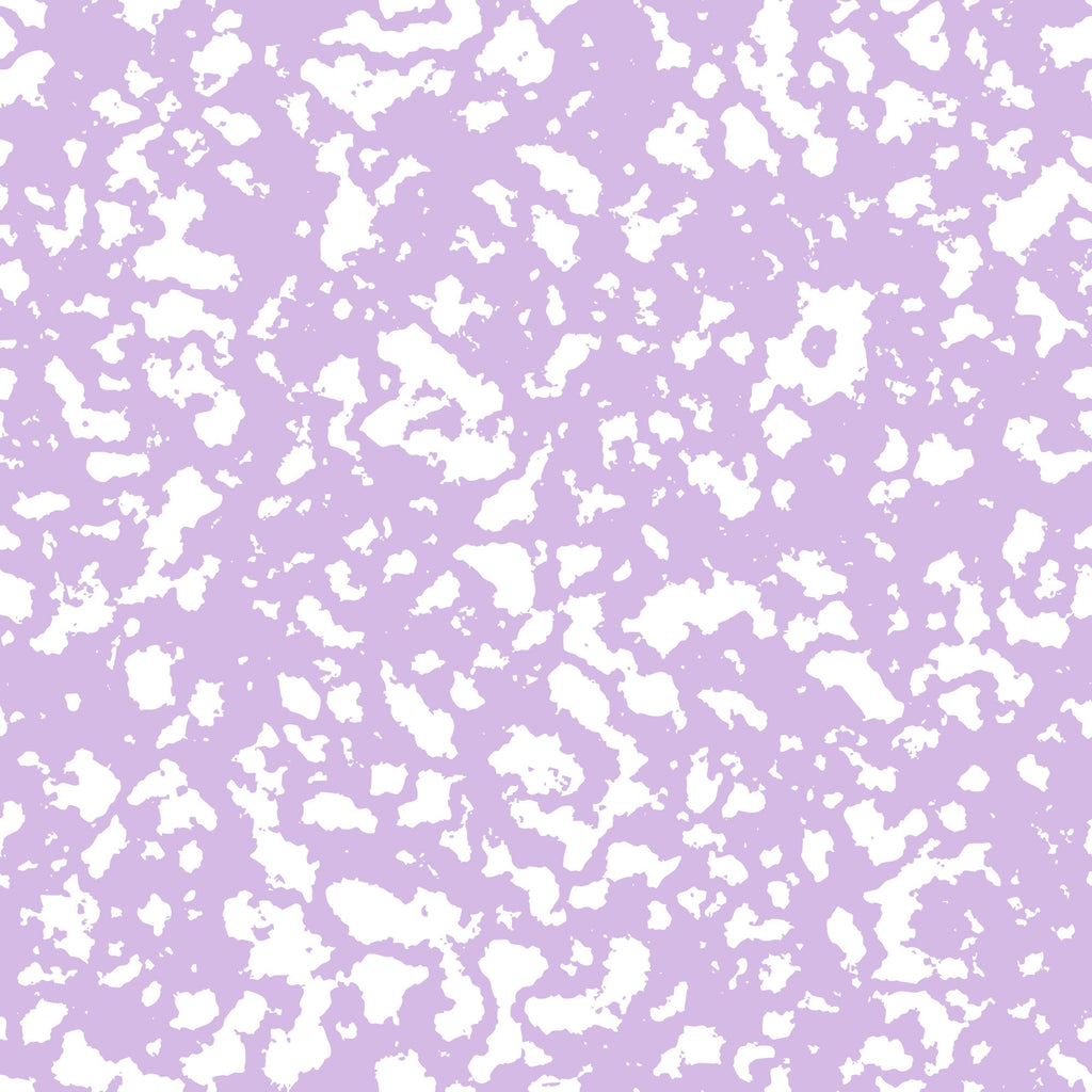 lavender, purple, white, grunge pattern, distressed texture, speckled design, abstract pattern, mottled effect,, fabric panel, weathered look, splatter pattern, textured background, contemporary style, modern fabric, crafting material, sewing fabric, irregular spots, artistic texture