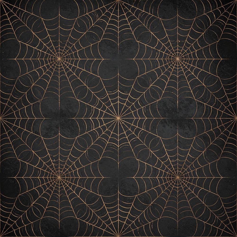 charcoal black, gold, metallic gold, web pattern, spider web, geometric, spiderweb design, halloween, gothic, dark academia, elegant, sophisticated, modern, moody, mysterious, autumn, fall, horror themed, creepy crawly, arachnid, intricate linework, symmetrical pattern, dark and moody, edgy, alternative style, celestial gothic, witchy aesthetic, decorative web