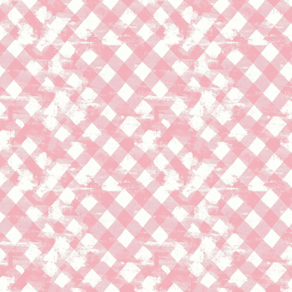 pink, white, gingham, checkered, diagonal pattern, vintage style, distressed texture, weathered look,, fabric panel, soft pink, pastel, shabby chic, worn appearance, geometric design, crafting material, sewing fabric, nostalgic mood