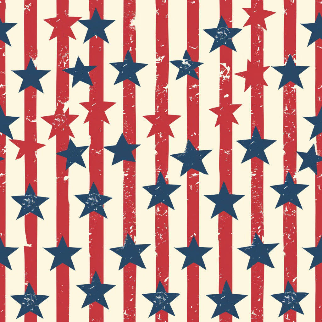 red stripes, navy blue stars, cream background, patriotic pattern, distressed texture, vintage finish, stars and stripes,, fabric panel, independence day, fourth of july, americana theme, weathered look, geometric design, repeating pattern, cotton fabric, patriotic colors, holiday fabric, rustic style, summer celebration