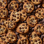 chocolate chip cookies, brown, golden brown, dark chocolate, food pattern, dessert theme, baked goods, realistic photography, sweet treats, junk food, snack foods, kitchen theme, bakery items, indulgent foods, comfort food,, fabric panel, food lovers, culinary design, cookie design