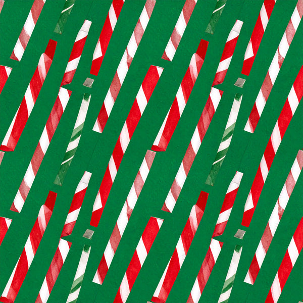 candy cane, peppermint, red and white striped, forest green, bright red, holiday, christmas, festive, geometric, diagonal stripe, repeating pattern, winter, traditional, classic, seasonal, candy themed, modern geometric, playroom, kids room, nursery, cute, cheerful, bold colors, contemporary, striped pattern, candy motif