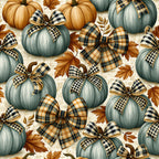 sage green, dusty blue, golden orange, cream, charcoal plaid, black and white gingham, autumn leaves, fall, harvest, pumpkins, plaid bows, gingham bows, rustic, farmhouse, vintage, traditional, thanksgiving, cozy, woodland, seasonal, home decor, quilt, nursery, children's room, kids room, nature-inspired, botanical, elegant, decorative bows