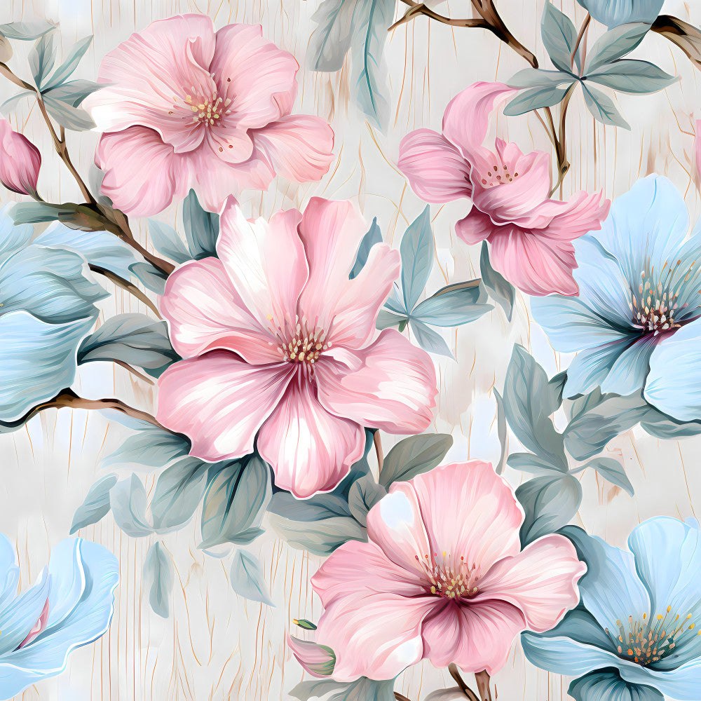 soft pink flowers, dusty blue blooms, blush pink, powder blue, sage green, cream background, floral pattern, botanical design, delicate flowers, painted flowers, watercolor style, romantic style, elegant design, spring theme, summer florals, nature inspired, garden flowers, feminine design, cottage core, vintage botanical, soft pastel colors, light blue flowers, garden theme, decorative floral, artistic flowers, dreamy style, layered petals, multi-colored flowers