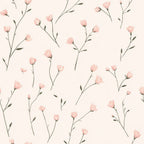 dusty rose, blush pink, pale pink, cream, soft pink, floral, botanical, delicate flowers, carnations, spring, nature, elegant, romantic, gentle, whimsical, modern floral, minimalist, garden flowers, botanical print, soft and sweet, nursery, baby girl, feminine, dreamy, watercolor style, understated pattern, scattered flowers, spring blooms