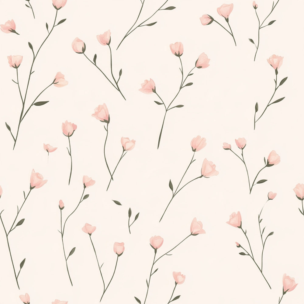 dusty rose, blush pink, pale pink, cream, soft pink, floral, botanical, delicate flowers, carnations, spring, nature, elegant, romantic, gentle, whimsical, modern floral, minimalist, garden flowers, botanical print, soft and sweet, nursery, baby girl, feminine, dreamy, watercolor style, understated pattern, scattered flowers, spring blooms