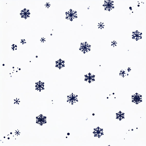 navy blue, white, snowflakes, winter, holiday, christmas, frozen, celestial, dots, scattered pattern, modern, elegant, whimsical, snow, seasonal, dark blue, light blue, geometric, abstract, kids room, nursery, baby shower, winter wonderland, frost, icy, minimalist, contemporary, cool tones