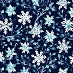 navy blue, white, light blue, turquoise, icy blue, snowflake, winter floral, crystalline flowers, frozen flowers, botanical, nature, winter, christmas, holiday, elegant, whimsical, modern, delicate, frost, ice crystal, frosted leaves, branch pattern, leafy, festive, winter wonderland, cold weather, snowy, seasonal, timeless