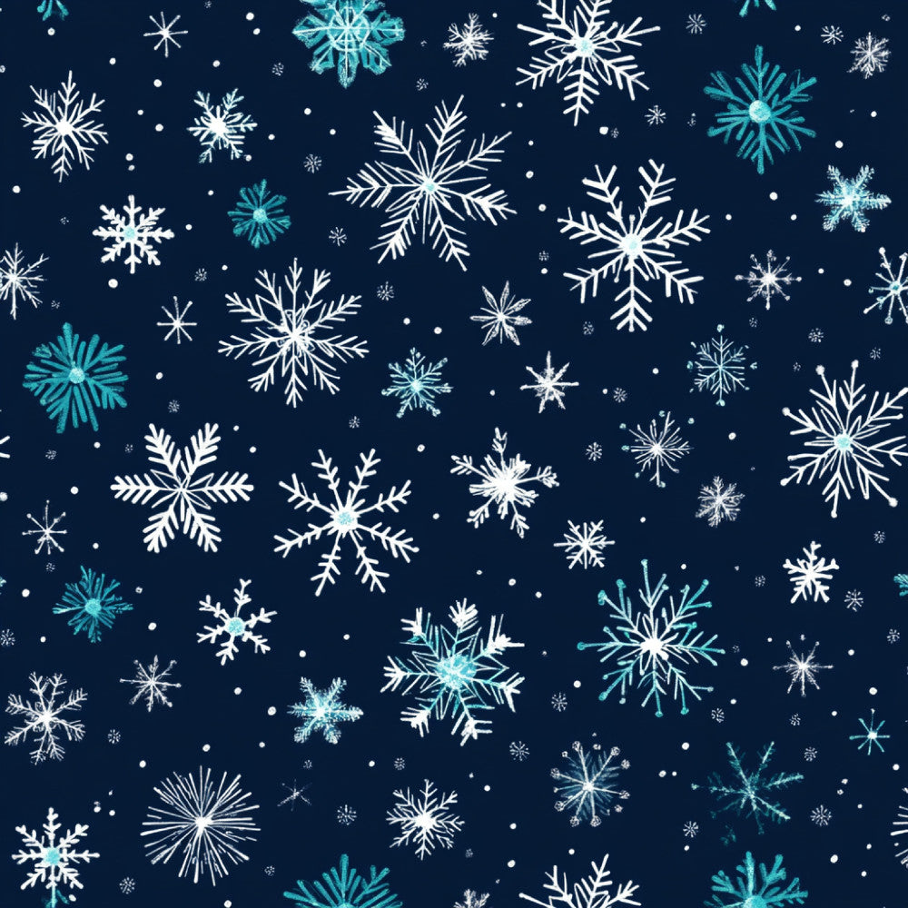 navy blue, white snowflakes, turquoise snowflakes, winter, christmas, holiday, frozen, snow, sparkly, glitter effect, geometric, snowflake pattern, celestial, icy blue, pale blue, frosty, modern, elegant, whimsical, winter wonderland, cold weather, festive, seasonal, kids room, nursery, playroom, baby shower
