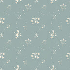 sage green, dusty blue, cream, soft blue, floral, botanical, delicate flowers, baby's breath, wildflowers, nature, spring, summer, garden, whimsical, elegant, soft, romantic, vintage, pastoral, cottage core, nursery, baby room, kids room, nature lover, calming, gentle, scattered flowers, branch design, minimalist floral