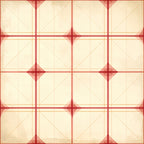 cream, red, coral red, vintage, geometric, grid pattern, quilted, patchwork, traditional, farmhouse, retro, cottage core, classic, calming, neutral with accent, dimensional, textured, modern vintage, home decor, heirloom, nostalgic, timeless, symmetrical, structured pattern, country style, timeless design, red and cream