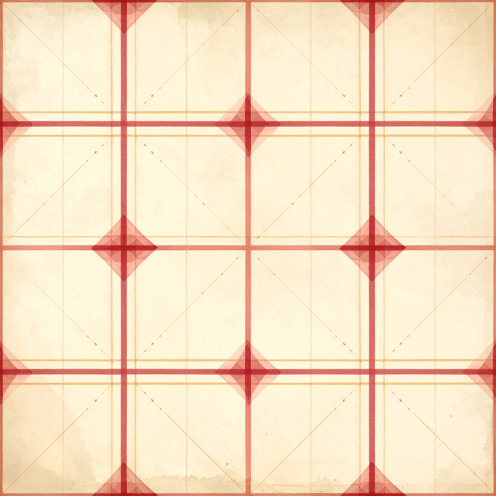 cream, red, coral red, vintage, geometric, grid pattern, quilted, patchwork, traditional, farmhouse, retro, cottage core, classic, calming, neutral with accent, dimensional, textured, modern vintage, home decor, heirloom, nostalgic, timeless, symmetrical, structured pattern, country style, timeless design, red and cream
