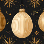 gold ornaments, black background, metallic gold, cream ivory, elegant christmas, holiday decorative, festive theme, winter holiday, luxe aesthetic, glamorous style, sophisticated pattern, ornament motifs, geometric spheres, celestial sparkle, snowflake design, botanical elements, evergreen branches, fern leaves, art deco style, classic holiday, premium holiday, traditional christmas, golden accents, luxury decor, festive nursery, holiday nursery, winter wonderland, upscale aesthetic, refined elegance