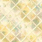 soft yellow, pale green, sage green, dusty blue, cream, watercolor, floral, botanical, delicate flowers, herringbone, diamond pattern, vintage, spring, summer, nature, garden, wildflowers, gentle, soft pastels, whimsical, cottage core, shabby chic, easter, feminine, nursery, baby, calming, artistic watercolor wash