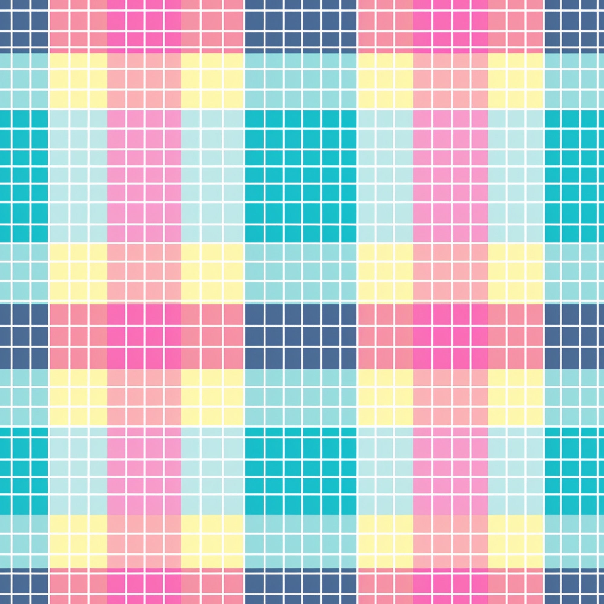 neon gingham, bright pink, electric blue, yellow accents, coral pink, turquoise, mint green, checkered pattern, grid design, geometric squares, vibrant colors, modern gingham,, fabric panel, contemporary pattern, eye-catching, colorful blocks, square motifs