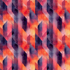 coral, orange, purple, navy blue, geometric shapes, angular design, overlapping triangles, mid century modern, abstract pattern,, fabric panel, retro style, contemporary art, diagonal lines, layered shapes, warm colors, cool colors, modern geometric, artistic composition, textured appearance