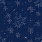 navy blue, winter, snowflakes, celestial, crescent moons, circles, elegant, modern, holiday, christmas, snow, frost, geometric, nature, stars, cool tones, dark blue, silver accents, whimsical, seasonal, decorative, pattern, night sky, frozen, icy, festive, magical