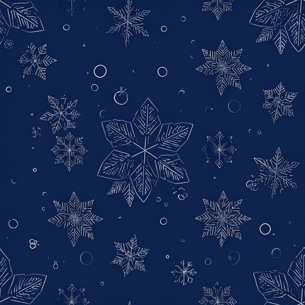 navy blue, winter, snowflakes, celestial, crescent moons, circles, elegant, modern, holiday, christmas, snow, frost, geometric, nature, stars, cool tones, dark blue, silver accents, whimsical, seasonal, decorative, pattern, night sky, frozen, icy, festive, magical