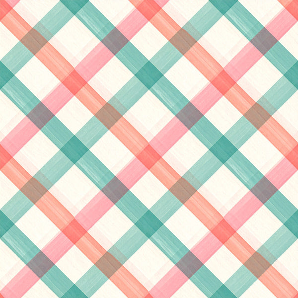 coral pink, dusty rose, teal, turquoise, cream, soft gray, taupe, pastel, geometric, diamond pattern, argyle, modern, contemporary, playroom, nursery, kids room, baby shower, soft colors, soothing, calming, woven texture, plaid-inspired, diagonal stripes, color blocking, gender neutral, spring, summer