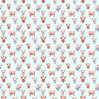 highland cows, peachy pink, soft orange, cream, pale blue background, watercolor style, repeating pattern, farm animals, cattle, horned cows, whimsical, pastoral,, fabric panel, cute animals, bovine, rustic charm, country theme, soft pastels, artistic illustration