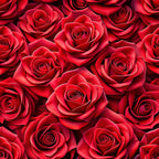 red roses, crimson, deep red, burgundy, realistic flowers, rose pattern, floral design, botanical print,, fabric panel, romantic, elegant, seamless pattern, blooming roses, layered petals, rich colors, valentine's theme, love motif, densely packed, photorealistic