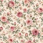 dusty rose, mauve pink, sage green, cream, vintage pink, floral, roses, botanical, nature, elegant, romantic, traditional, cottage core, spring, summer, garden, leaves, buds, delicate, whimsical, shabby chic, vintage inspired, daisy, small florals, layered florals