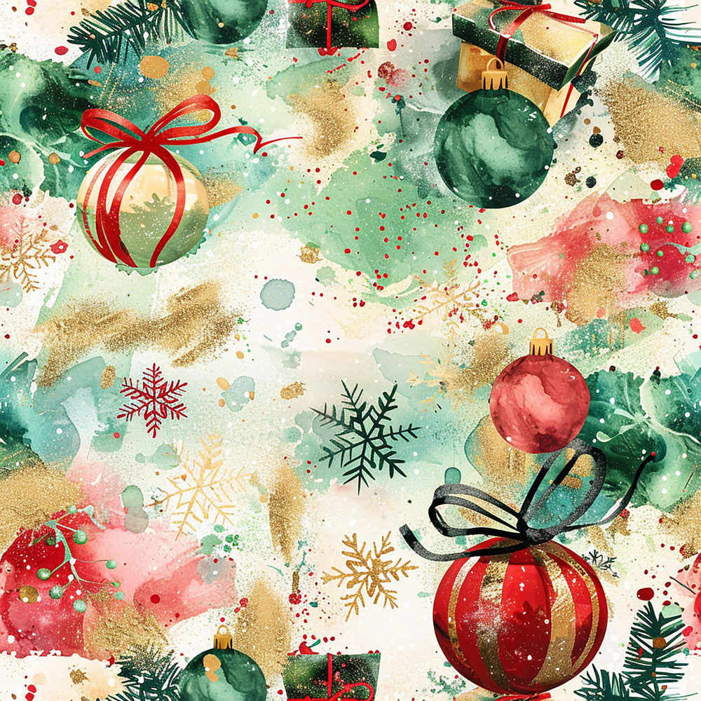 forest green, sage green, cream, gold, red, dusty rose, blush pink, watercolor, abstract, holiday, christmas, ornaments, snowflakes, festive, elegant, whimsical, modern, winter, sparkle, glitter, gift wrapped, pine branches, evergreen, traditional, sophisticated, celebration, seasonal, home decor, decorative