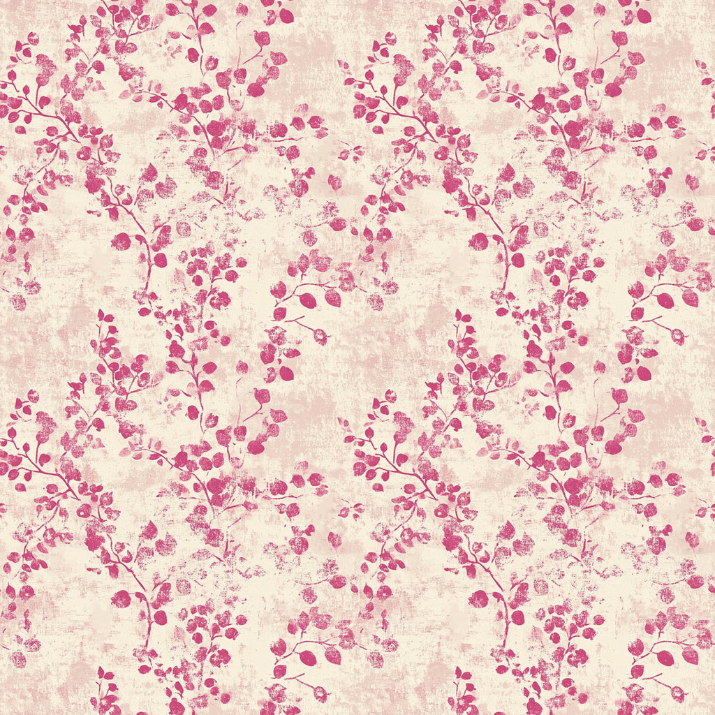 vintage pink, dusty rose, cream background, botanical pattern, leaf motifs, branch design, floral elements, distressed texture, shabby chic, romantic style,, fabric panel, repeating pattern, delicate branches, soft pink tones, vintage aesthetic, nature inspired, textile design, crafting material