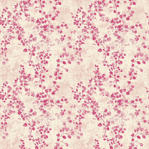 vintage pink, dusty rose, cream background, botanical pattern, leaf motifs, branch design, floral elements, distressed texture, shabby chic, romantic style,, fabric panel, repeating pattern, delicate branches, soft pink tones, vintage aesthetic, nature inspired, textile design, crafting material